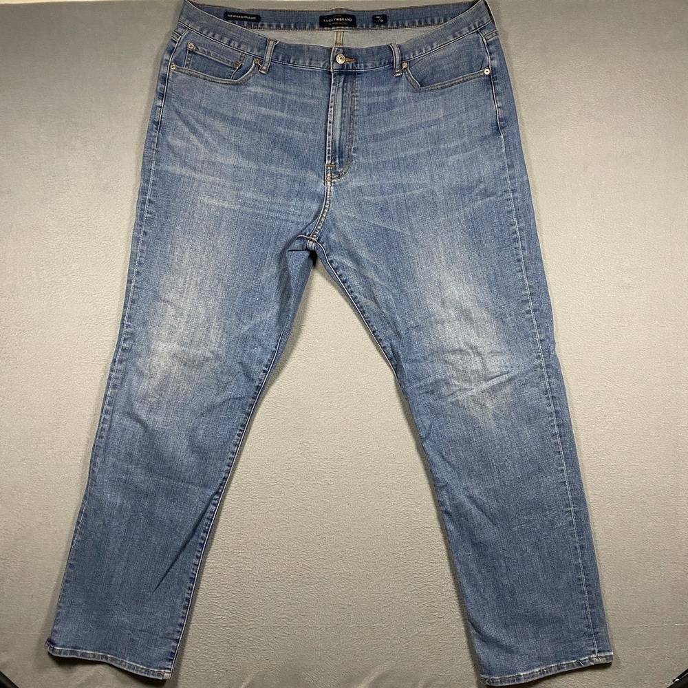 Lucky Brand 181 Relaxed Straight Jeans Mens 42x34 Blue Denim Stretch